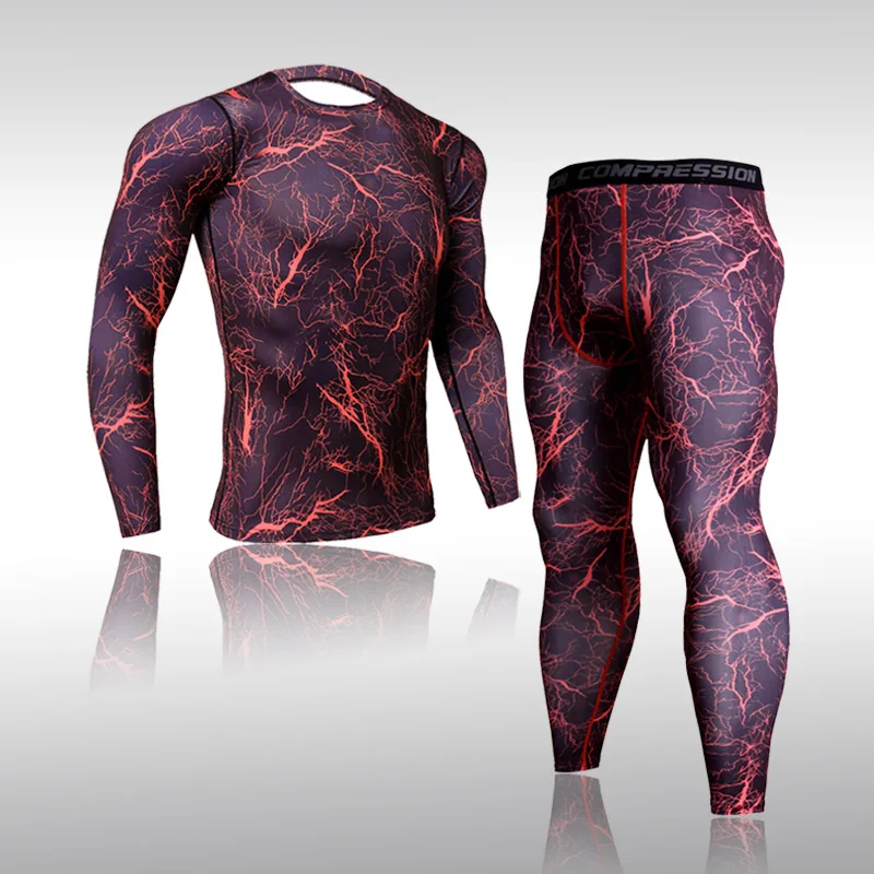 

New Autumn Winter Outdoor Indoor Men's Base Thermal Underwear Quick-Drying Compression Sports Suit Basketball Shirt Sportswear