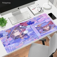 XXL Mouse Pad Gaming Accessories Genshin Impact Gamer Keyboard Desk Mats Carpet Non-Slip Laptop Big Mousepad Kawaii Girl Anime