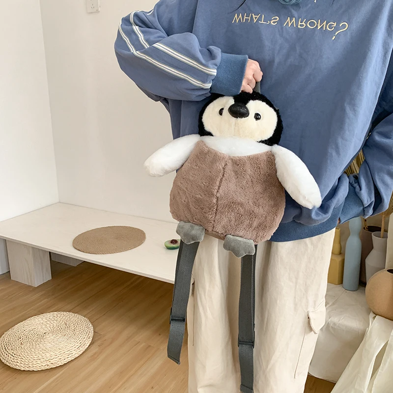 Плюшевый рюкзак в виде пингвина Детские милые сумки Мультяшные животные куклы