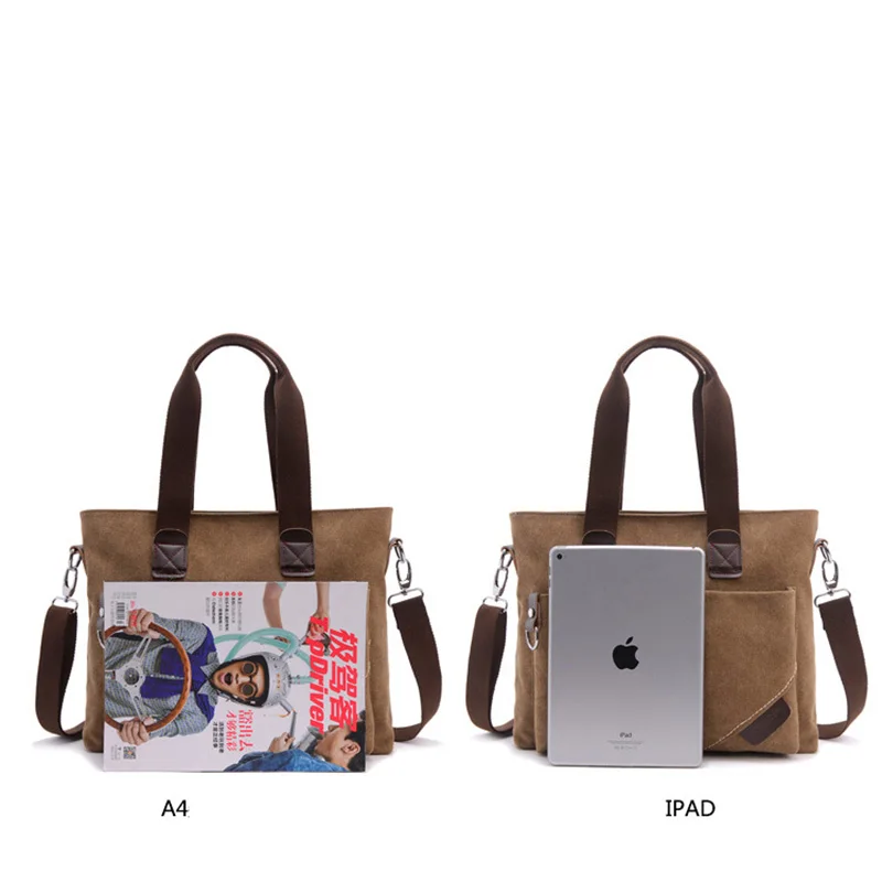 Мужской портфель винтажная Холщовая Сумка на плечо для мужчин сумка-мессенджер |