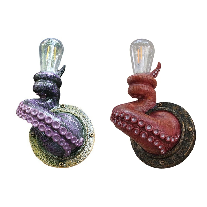 

Светильник-Осьминог в стиле ретро, монстры-щупальцы с лампочками, подвесная настенная лампа-Осьминог для украшения дома и сада