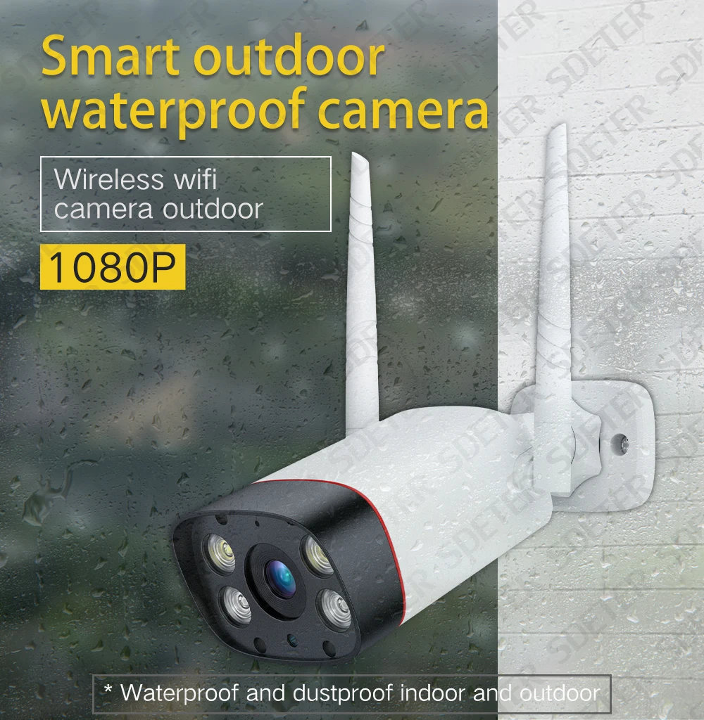 SDETER Wi-Fi уличная камера безопасности 1080P IP камера wifi Водонепроницаемая беспроводная CCTV камера ночного видения аудио Сигнализация Движения P2P Cam