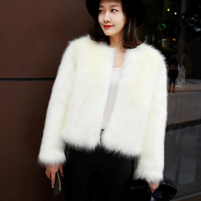 

2019 Новинка зимы модные из искусственного лисьего Меховая куртка женская элегантная теплая качественная толще искусственная короткая мехо...