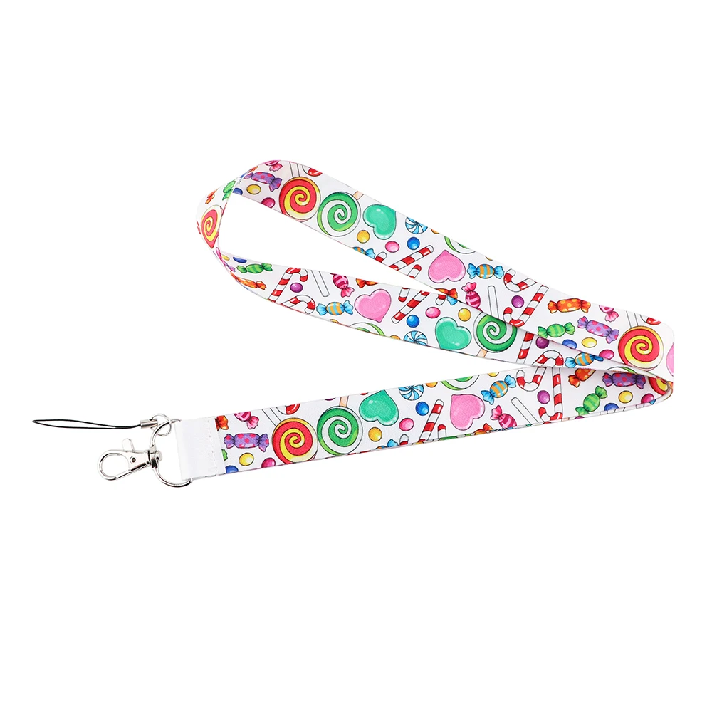 

HJ310 Lollipop Lanyard For Keys Mobile Phone Hang Rope Keycord USB ID Card Badge Holder Keychain Lanyards For Children