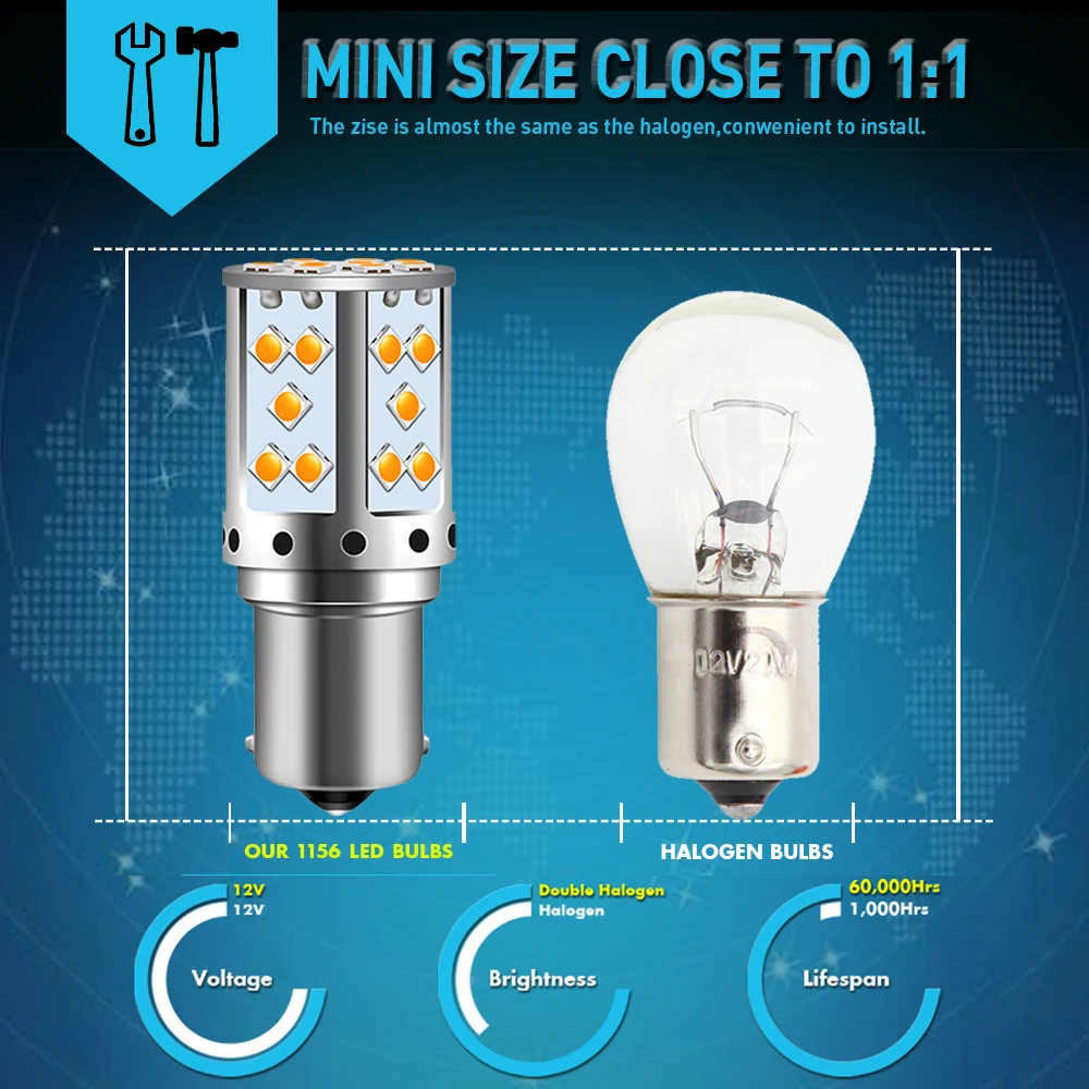 2 шт. Автомобильные светодиодные лампы 7440 T20 W21W 1156 BA15S|Сигнальная лампа| |