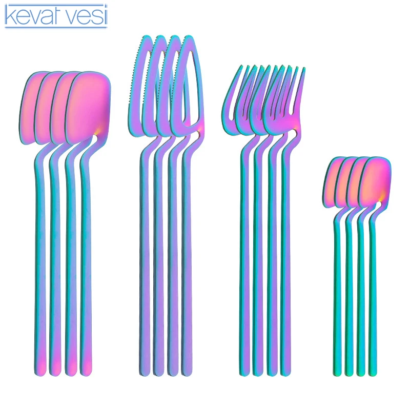 

304 Stainless Steel Dinnerware Set Spoon Knife Fork Cutlery Set Creative Symphony Coffee Hanging Cup Spoon Dessert Spoon