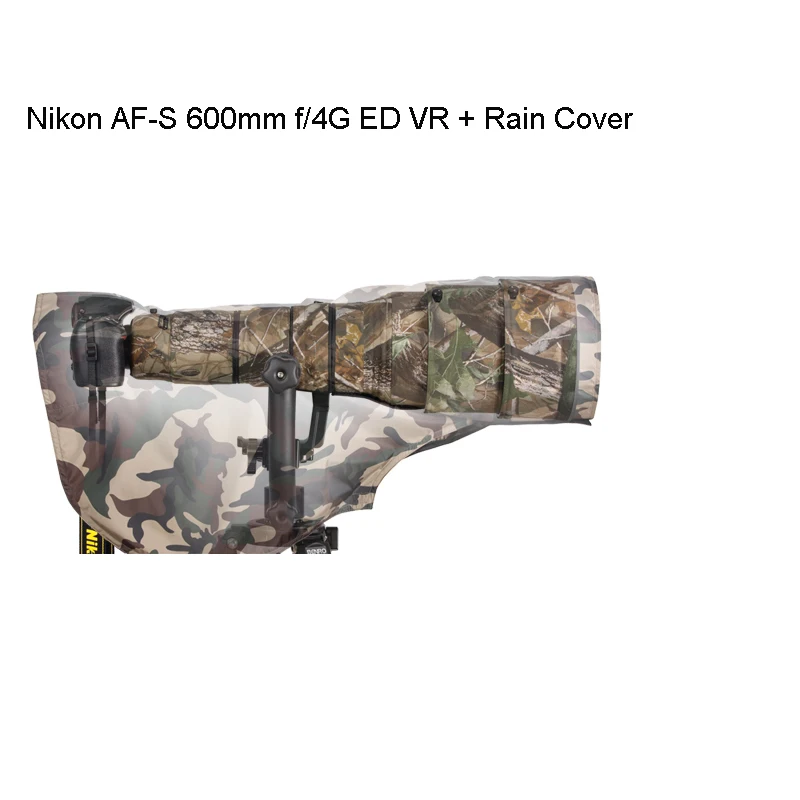 

Дождевик ROLANPRO дождевик для Nikon AF-S 600 мм f/4G ED VR телеобъектив армейский зеленый камуфляж Чехол для пистолета Размер L