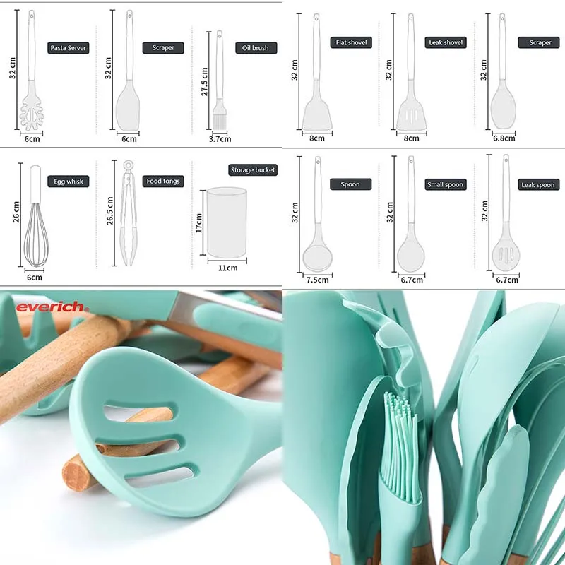 Пищевой силиконовый шпатель кухонная ложка многофункциональная антипригарная