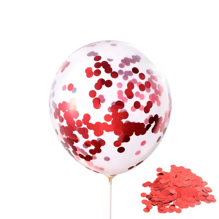 20pcs Confetti Red 20 шт./компл. 12 дюймов шар цвета розового золота конфетти золото День Рождения украшения юбилей свадебные шары подарок для гостей свадьбы - Цвет: 20pcs Confetti Red