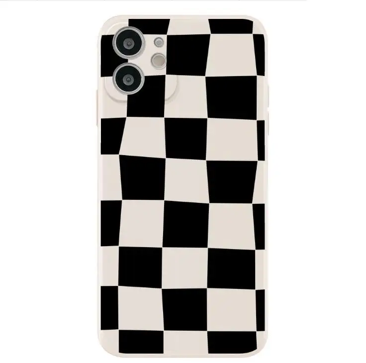 Черно-белый сетчатый чехол для IPhone 13 12 11 Pro Max Mini TPU задняя крышка XR XS X 8 7 Plus SE 2020