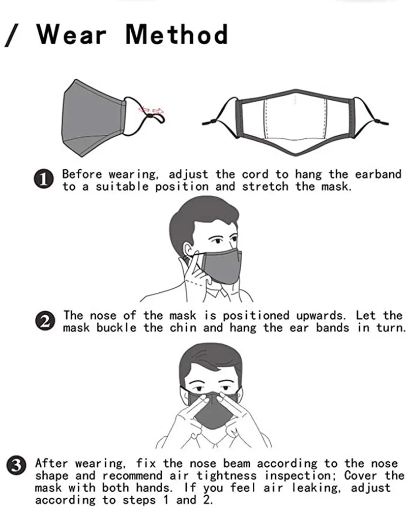 2 Pack Face Mask Covers with Air Filter Cotton Sheet Washable Reusable Mouth Cover Adjustable Straps | Аксессуары для одежды