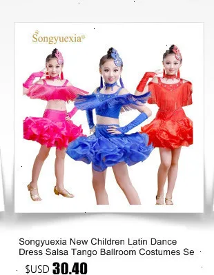 Songyuexia/Детские платья для бальных танцев с длинным рукавом и кружевной сеткой; детская сексуальная юбка для сальсы и Танго; детское платье для латинских танцев