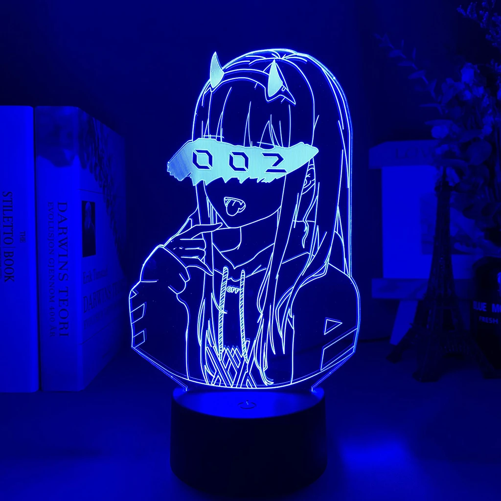 

Аниме 3d лампа Ночной светильник нулевой две фигурки светильник девочка Спальня Декор свет Манга подарок ночсветильник лампа любимый в Franxx