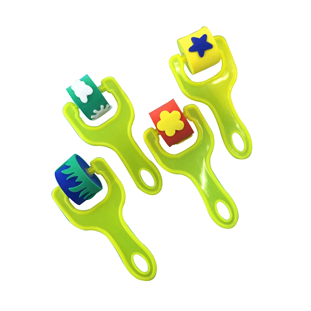

4Pcs Creative Flower Star Sponge Roller Paintbrush DIY Painting Tools Kids Toys