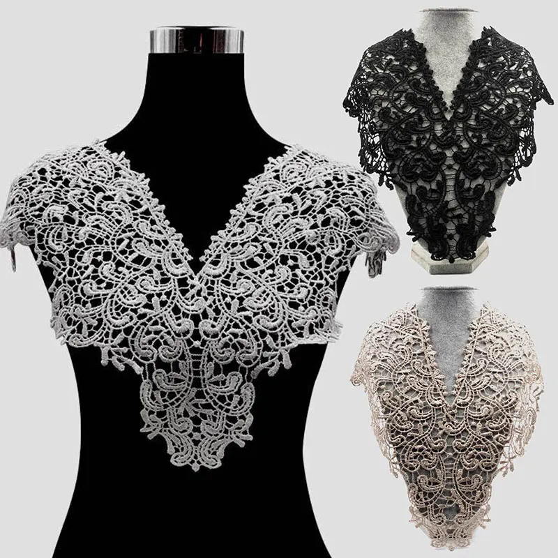 Кружевной воротник с трехмерной вышивкой 56*33 см имитация ткани для кружева