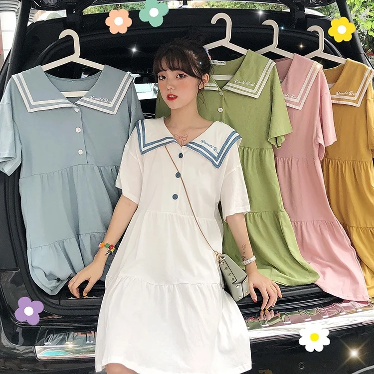 Женское платье с матросским воротником Элегантное летнее зеленого цвета авокадо