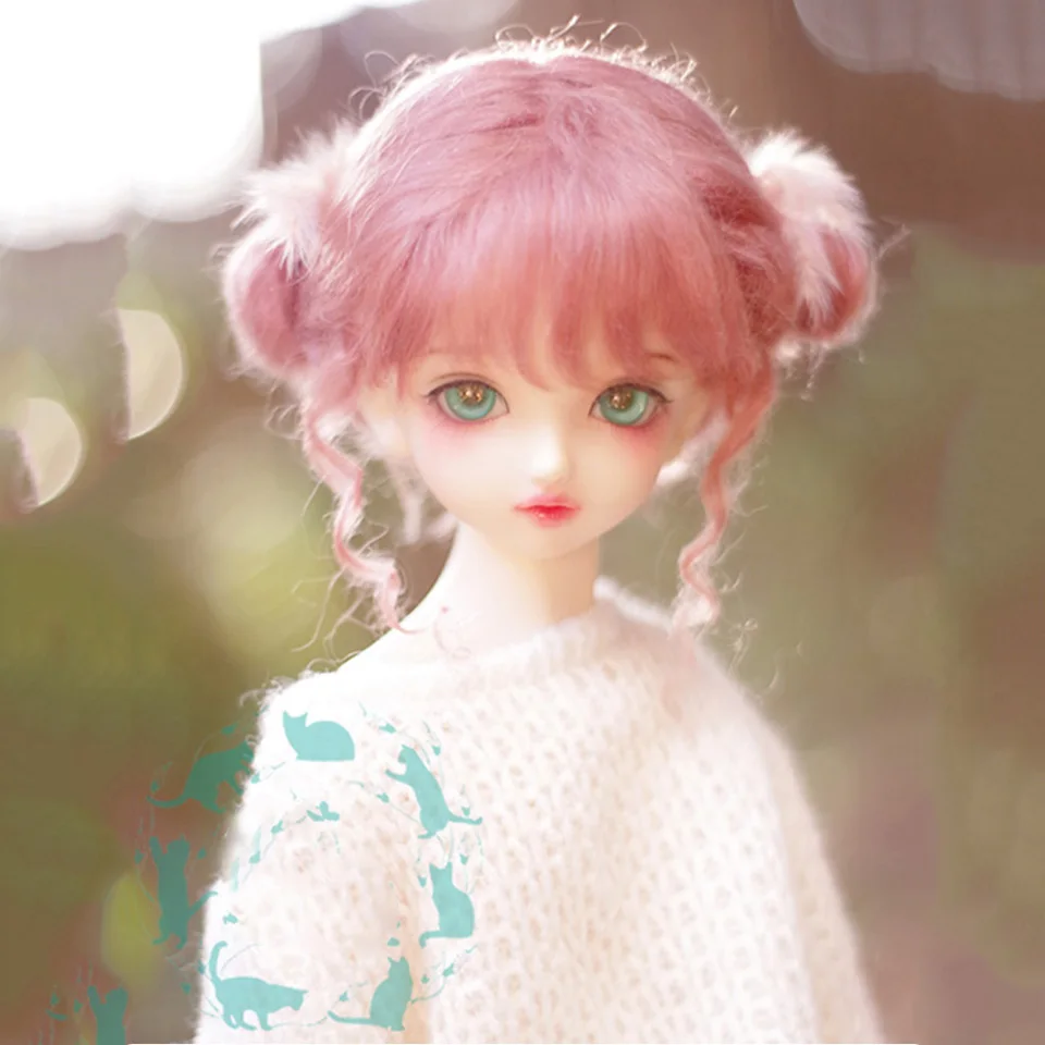 Bybrana BJD кукла парик 1/8 1/6 1/4 гигантская 1/3 мохеровая красно коричневая двойная
