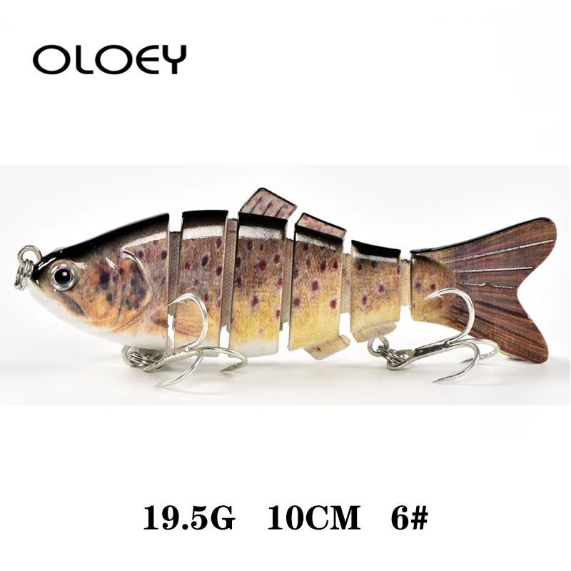 OLOEY 10 см 19 5 г тонущие рыболовные приманки наживки блесна Swimbait 6 сегментов жесткая