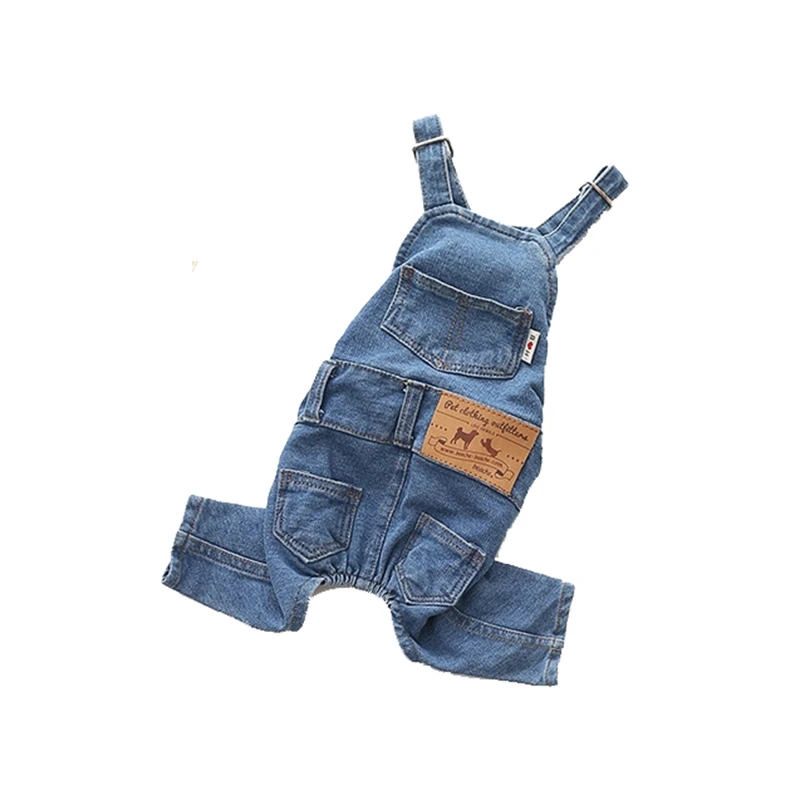

Pet Clothes Spring And Autumn Letter Printing Jeans Suspenders Dog Clothes Autumn Four Legged Clothes Small Dog Teddy Clothes
