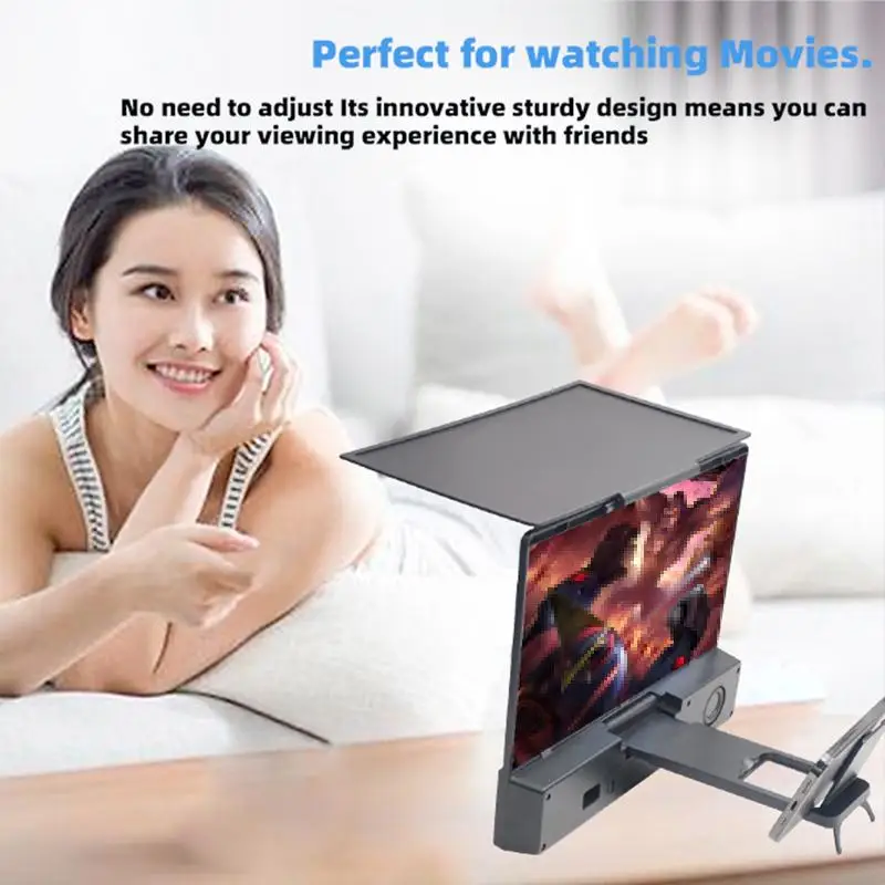 l12 3d mobile phone screen magnifier hd video amplifier stand bracket with movie game magnifying folding phone desk holder free global shipping