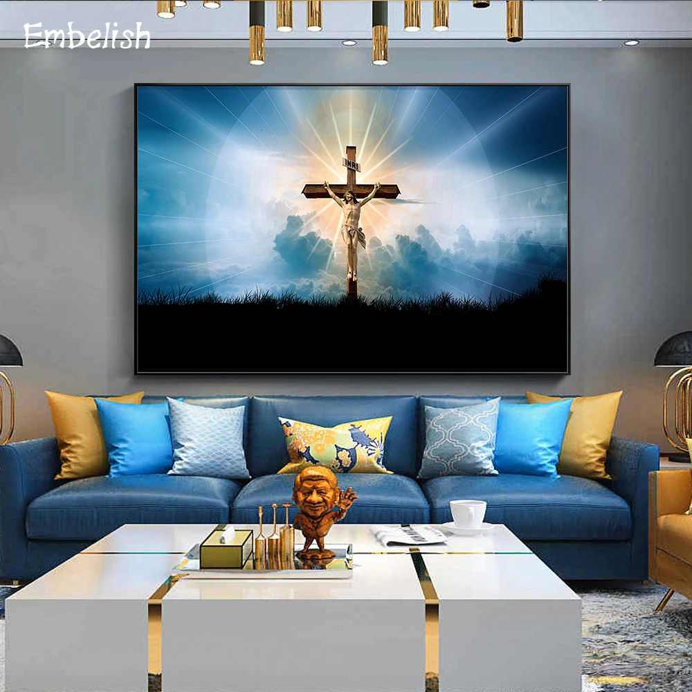 

1 Pieces Modern Home Decor Wall Art Posters For Living Room Jesus Christ Cross HD Canvas Paintings Wall Art Pictures Artworks