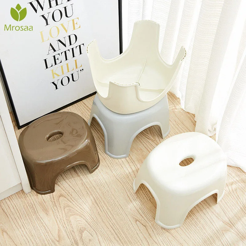 Домашний нескользящий пластиковый табурет для взрослых и детей плотный низкий