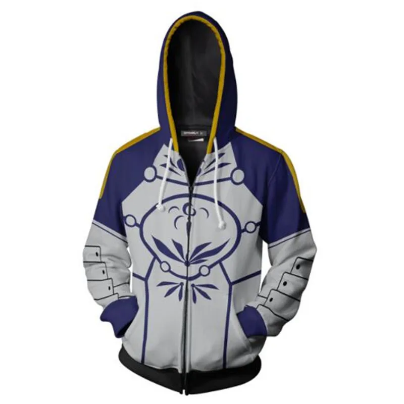 COSGOGO аниме Fate/stay night Saber косплей костюм толстовка на молнии мужской и женский