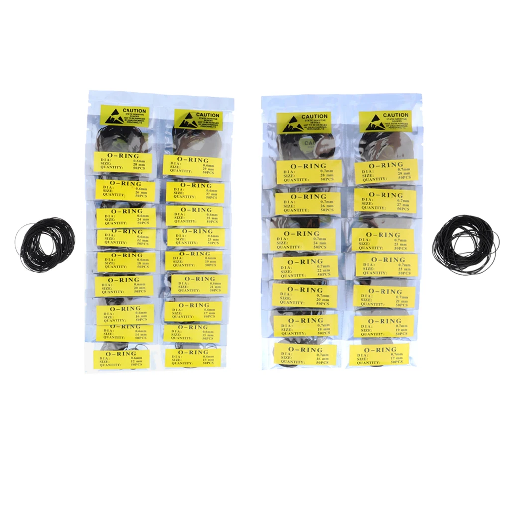 

1900pcs Wholesale Rubber O- Seal Gaskets For Watch Back Cover 0.6/0.7mm