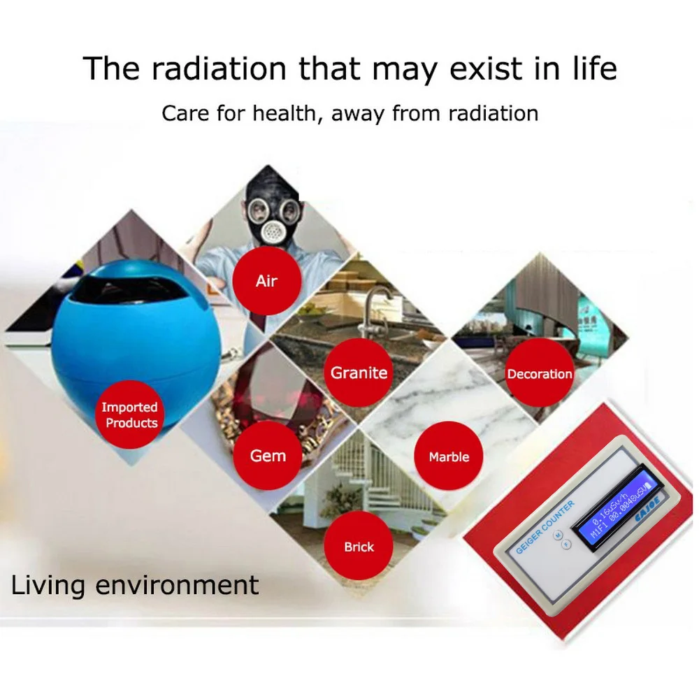 

Handhold Geiger Counter Nuclear Radiation Detector High Sensitivity Arble Tile Ore Radiation Measuring Monitor Digital Meter