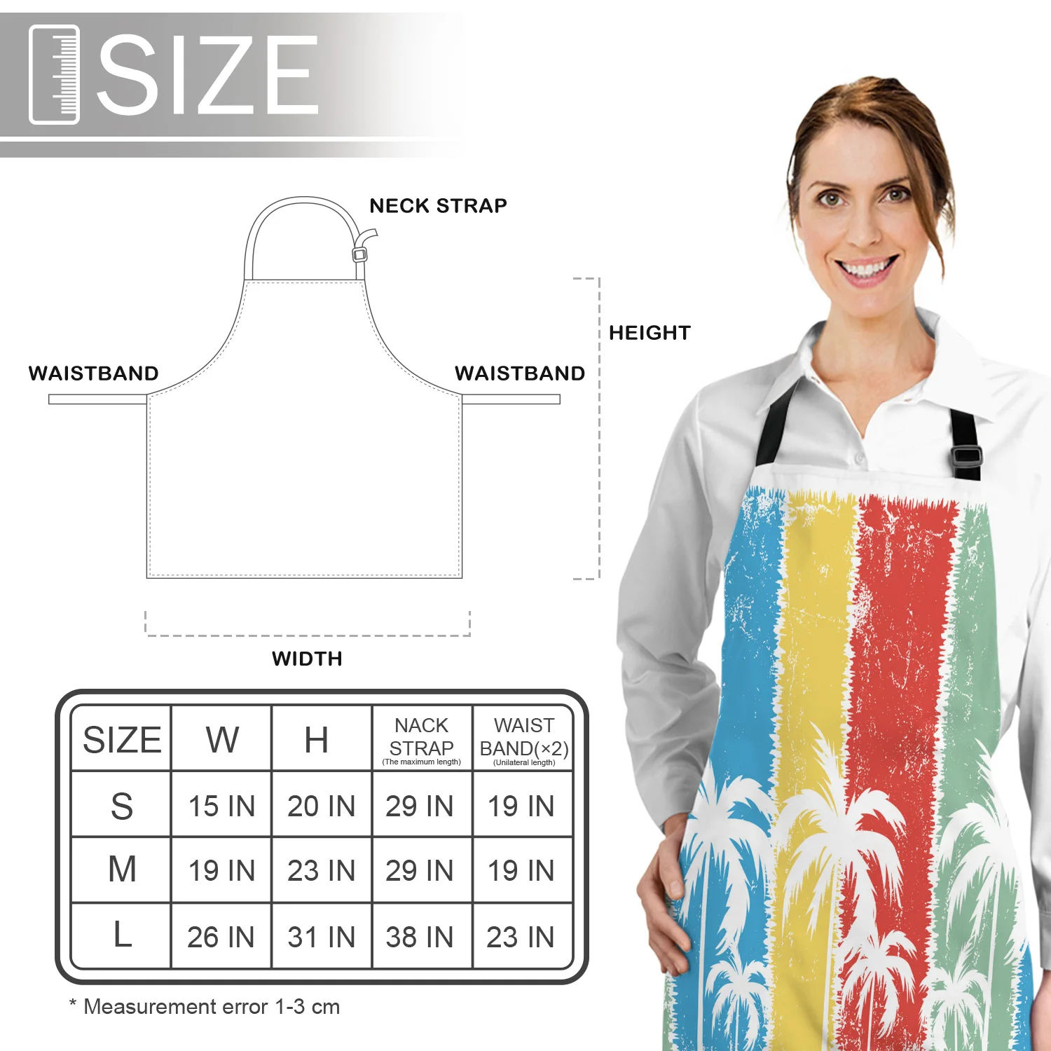 Кухонный Фартук в радужную полоску кокосовые пальмы регулируемый слюнявчик