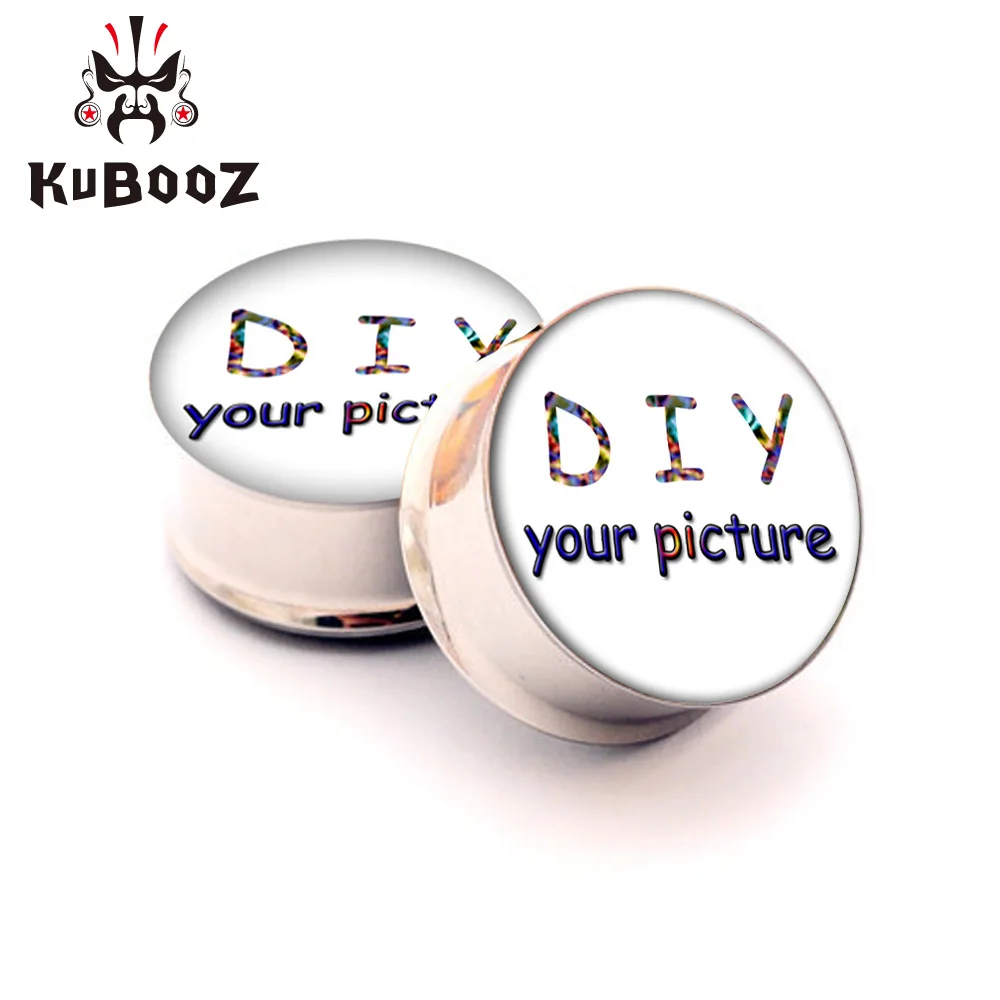 KUBOOZ из нержавеющей стали на заказ ушные датчики пробки пирсинг туннели ювелирные изделия для тела продавать по паре 6 мм до 25 мм Модный подарок