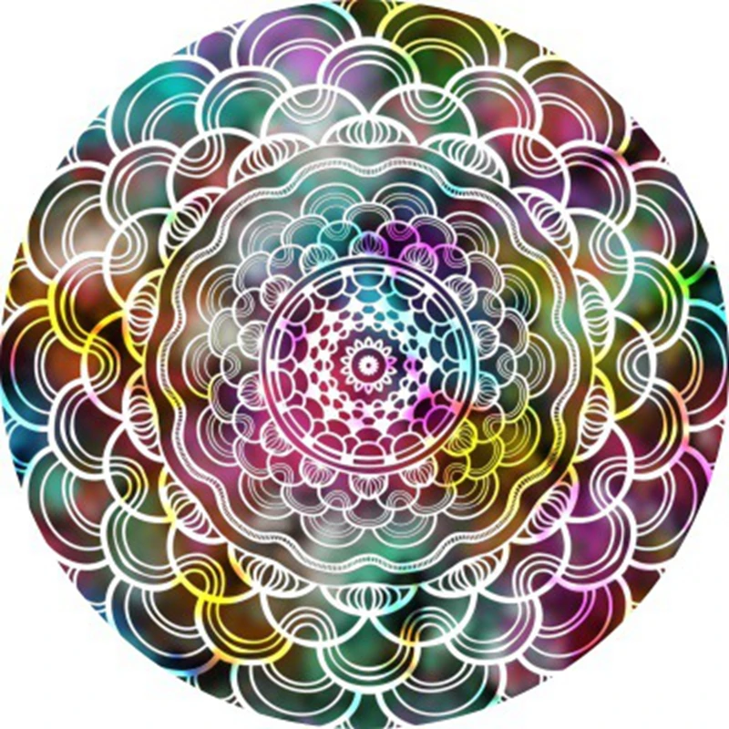 Круглый ковер с индийской мандалой классический этнический геометрический