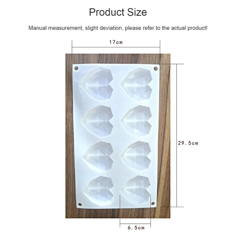 

Diamond Love Silicone Cake Mould 3D Heart Shape Fondant Cake Mousse Chocolate Baking Mold Home Kitchen Baking Decorating Tools
