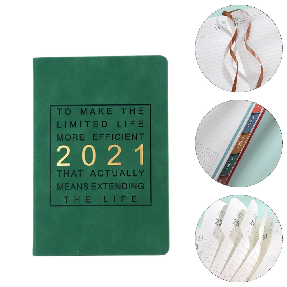 

1pc 2021 Calendar Notebook Agenda Noting Book Home Schedule Book Plan Book