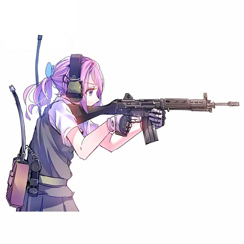 

Fuzhen Boutique Decals Exterior Accessories Anime Girl Guns Motorcycle Car Bumper Stickers DIY Decal for JDM SUV RV