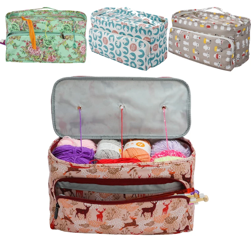 Сумка тоут для хранения пряжи Женская дорожная вместительная шерстяная сумка