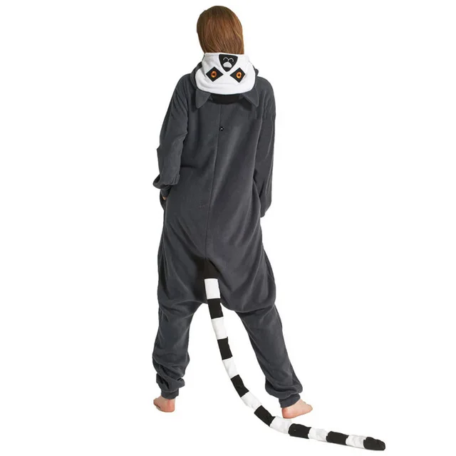 Long-tailed monkey Кингуруми Акула Onesie для женщин мужчин взрослых животных кигуруми мультфильм подростков пижамы забавные праздничные вечерние костюмы на молнии Пуговицы комбинезоны - Цвет: Long-tailed monkey