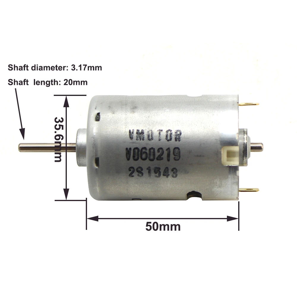 Johnson Long Shaft 545 DC Motor Double Ball Bearing High Speed Torque 12V Electrical Tools 8500rpm-22000rpm | Обустройство дома