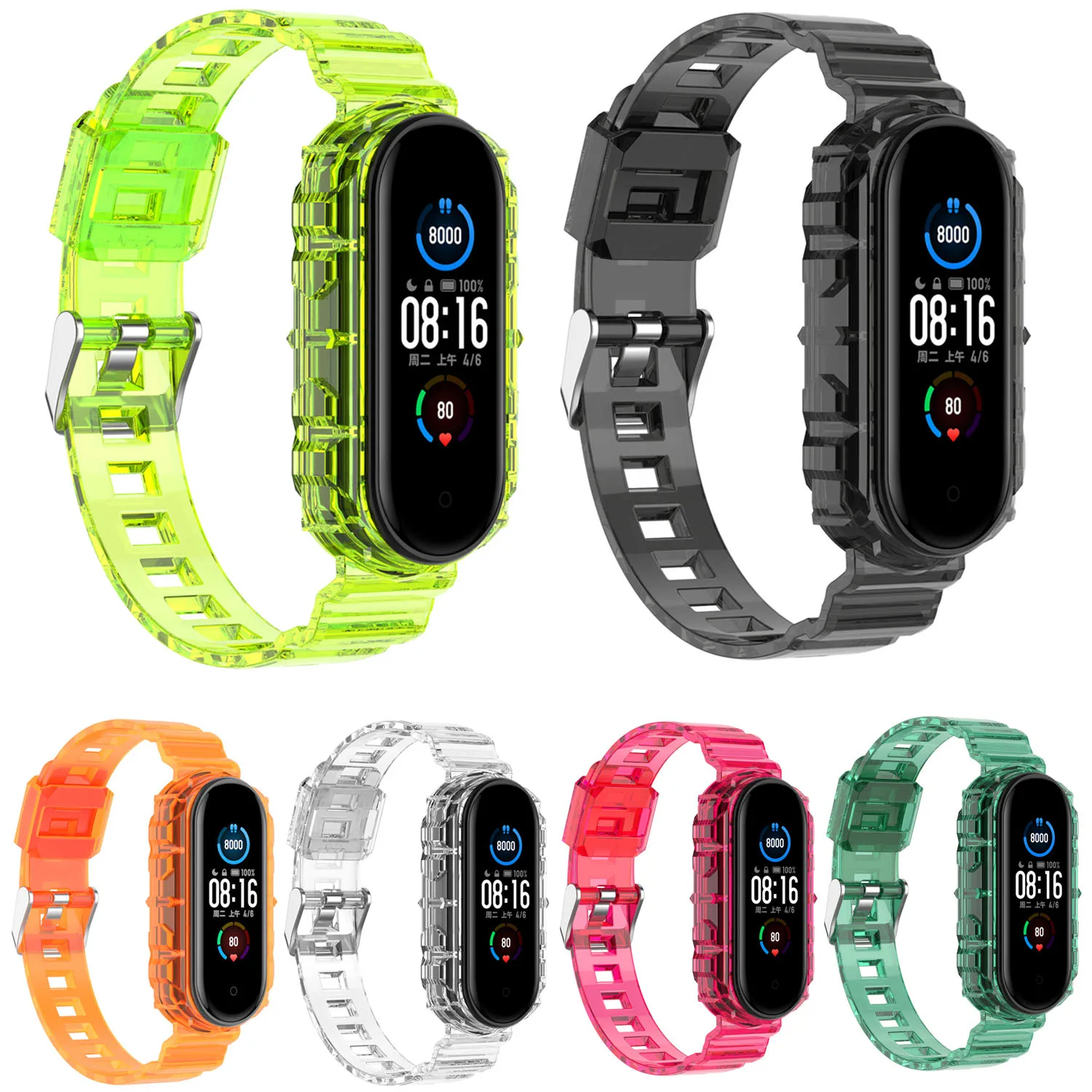 Прозрачный браслет из ТПУ для Xiaomi Mi Band 5 6 4/3 силиконовый ремешок 4 3|Ремешки часов| |