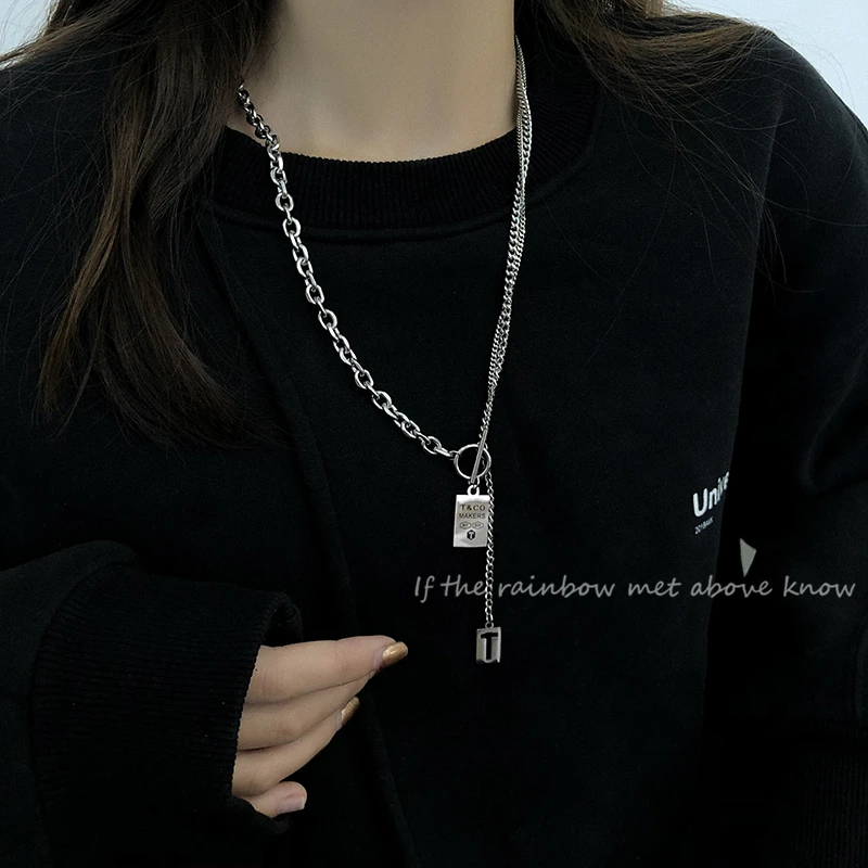 Модное ожерелье в стиле Харадзюку с Т-инициалом для женщин цепочка из