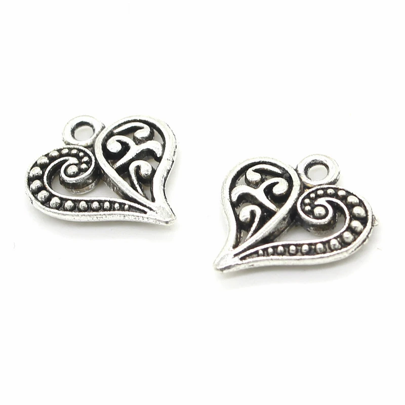 

100pcs Heart Charms DIY Jewelry Making Pendant Fit Bracelets Necklaces Earrings Handmade Crafts