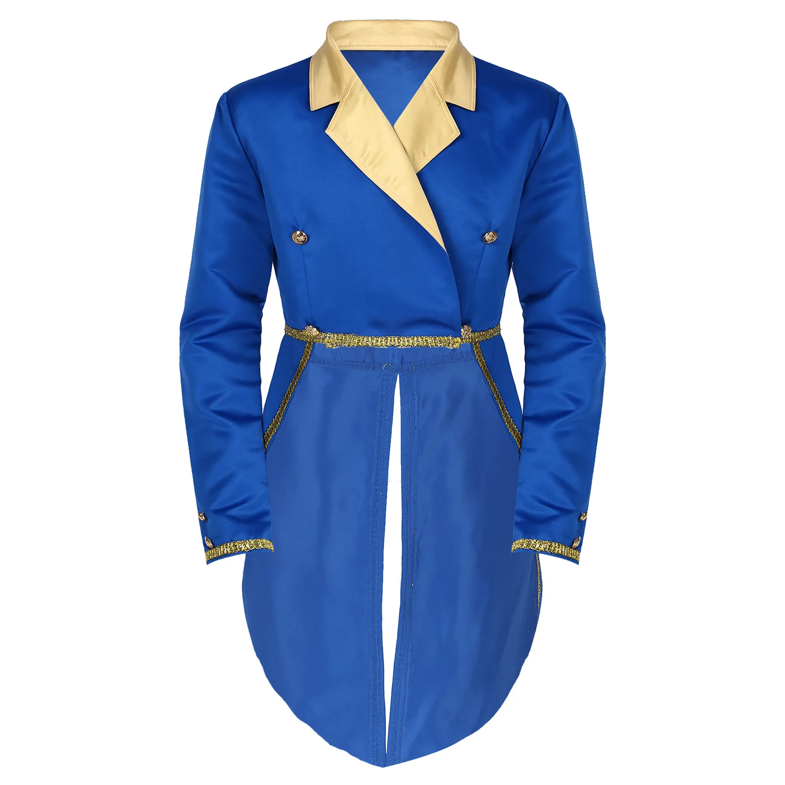 

Men Prince Costume Turn-Down Collar Tuxedo Jacket Adult Halloween Cosplay Roleplay Carnival Party Outfit Gentleman Tailcoat
