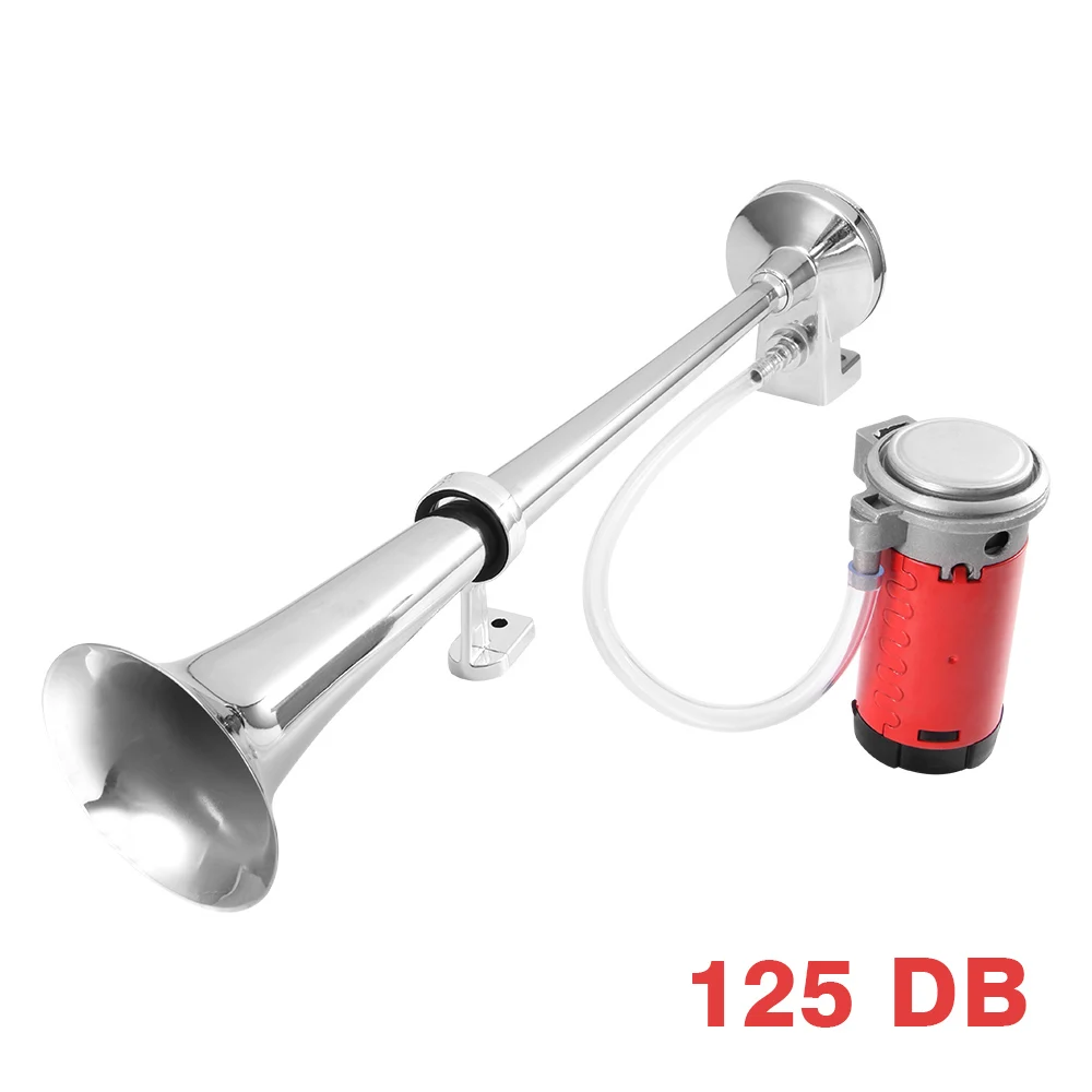 

12V Car Air Horn 150DB Super Loud Universal Horn Single Trumpet Compressor 17 Inch 180 Hertz Horn For Car Truck Boat Motorcycle