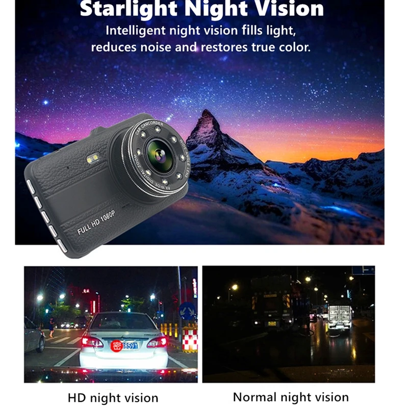 Автомобильный видеорегистратор Odare 4 &quot Full HD DVR 1080P 30 кадров/с видео 170 градусов