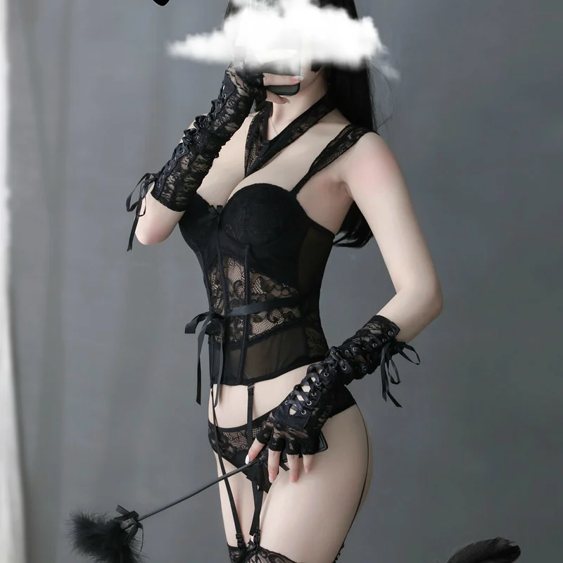 

Эротический Косплей медовый месяц сексуальное женское белье Femme кружево зачистки наряд черный, красный размера плюс женское белье с картин...