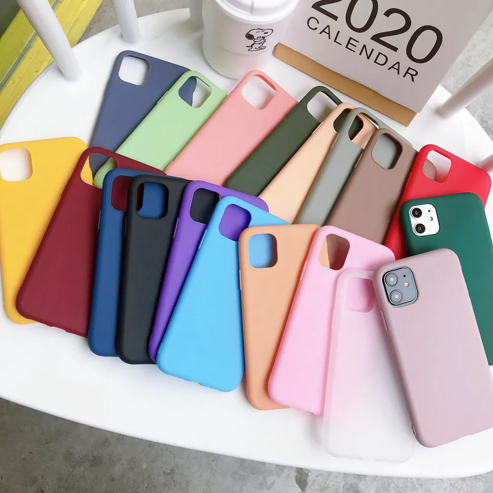 Мягкий чехол для телефона из ТПУ и силикона ярких цветов iPhone SE2020 11 128gb Pro X XS Max XR 7 8