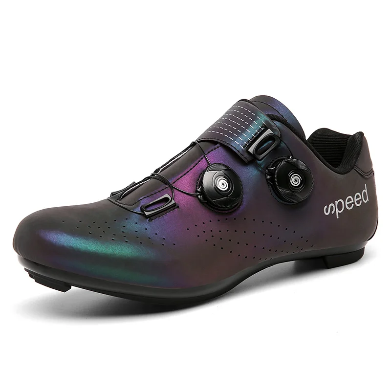 Harga Profesional Bercahaya Sepeda Sepatu MTB Bersepeda Sneakers Pria Self-Locking Cleat SPD Sepatu Wanita Balap Sepeda Jalan Sepatu Unisex