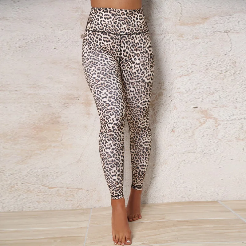 

2021 spring and summer new women's leopard print high waist buttocks fitness yoga leggings ladies sexy temperament wear nice