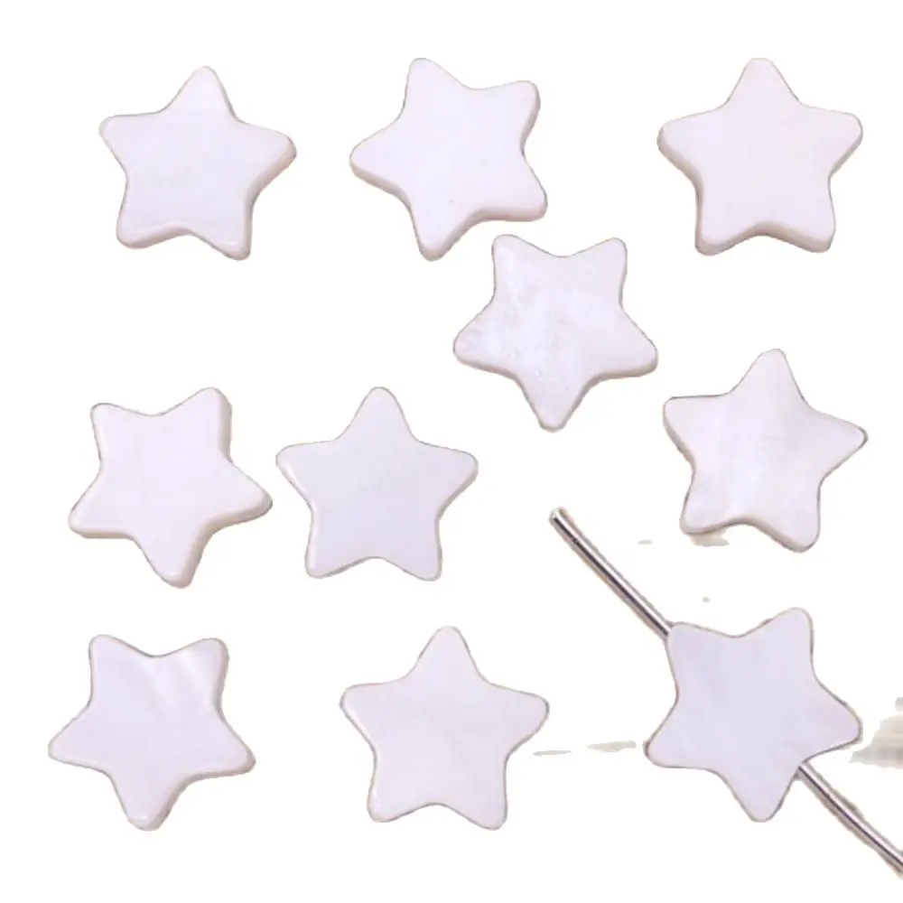 

10PCS 10mm Mini Star Shell Natural White Mother of Pearl Charms Pendant