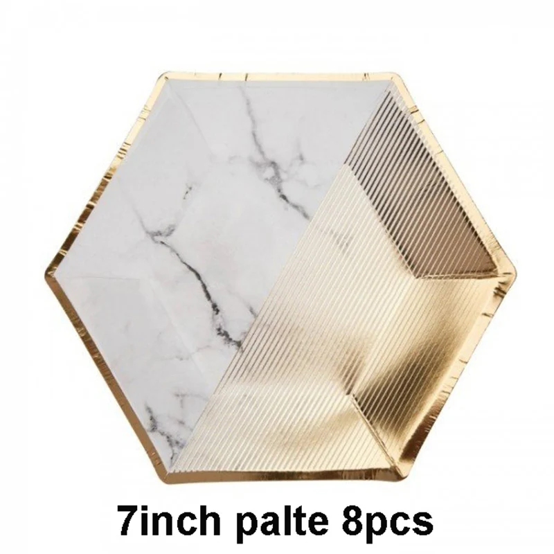8 inch Plate 8pcs Полосатые вечерние одноразовые бумажные салфетки для стаканчиков, соломенная детская Праздничная посуда, наборы для детского дня рождения, свадьбы - Цвет: 8 inch Plate 8pcs